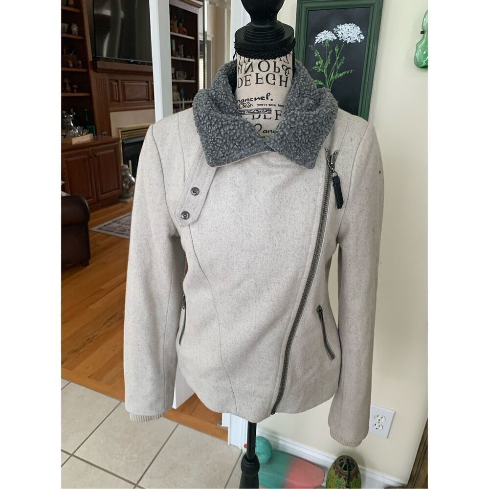 Anthropologies Cartonnier Gray Motorcycle Jacket Long Sleeve